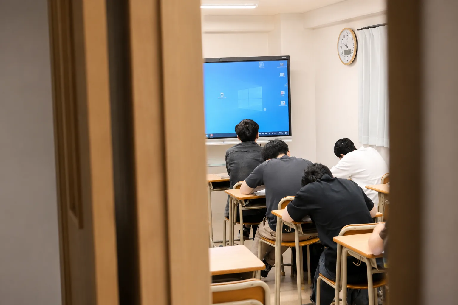 点击查看大图 学生在教室内专注自习